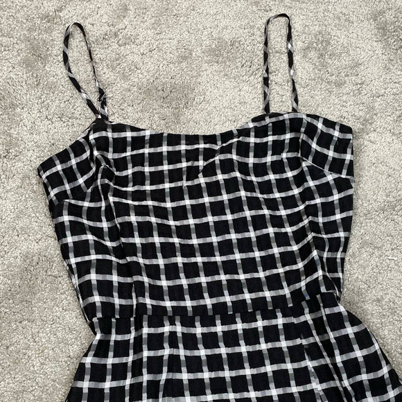 Dress the Population Shaireen Plaid Grid Midi Dress Black White Size S - Picture 4 of 16